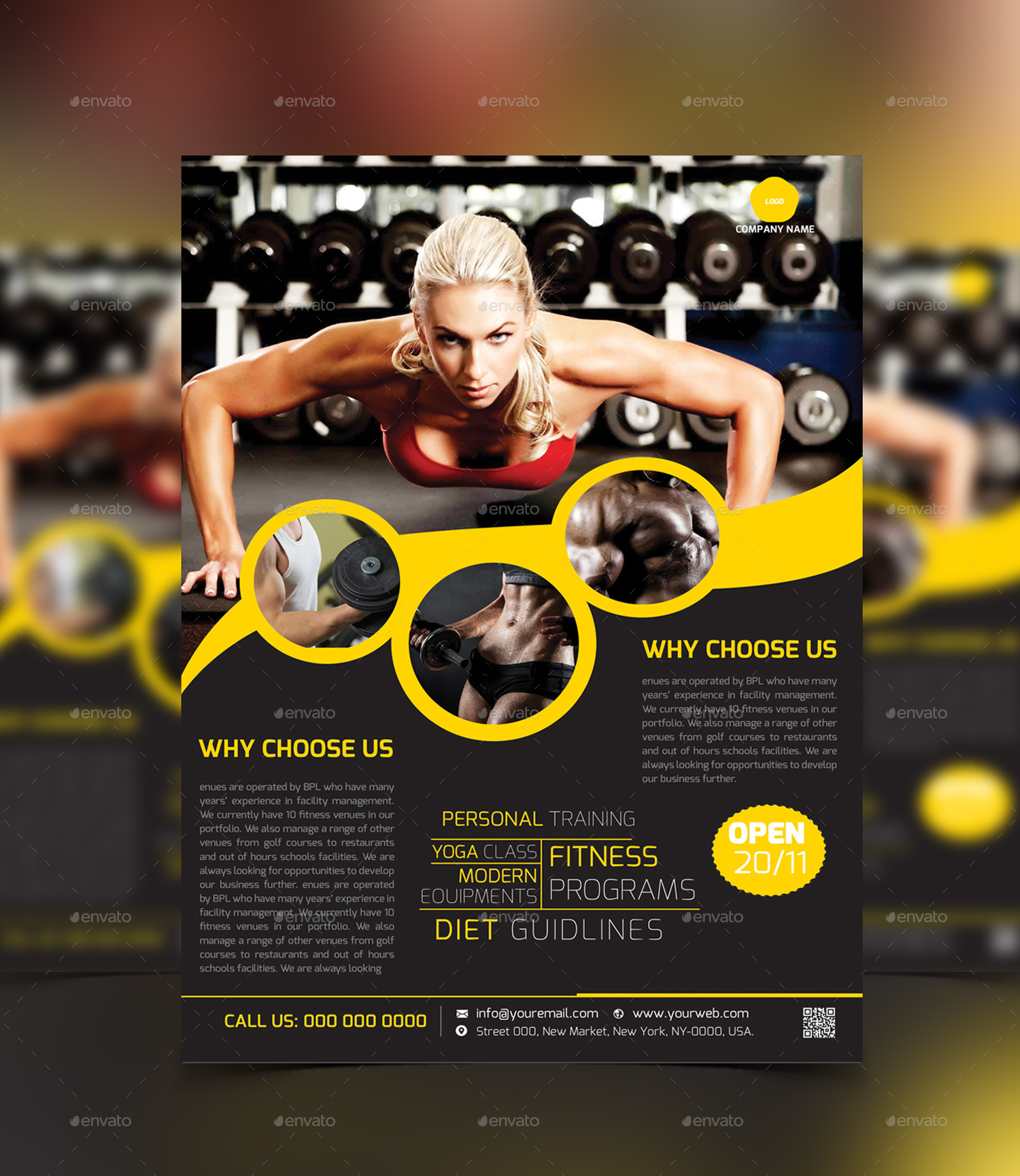 Fitness/Gym Flyer Template Print Templates GraphicRiver